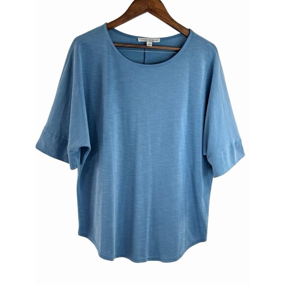 Green Envelope Tops - Green Envelope Los Angeles Steel Blue Oversized Boxy Tee Top Small